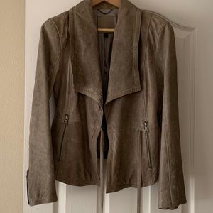 Banana Republic Leather Jacket taupe-gray sz Small